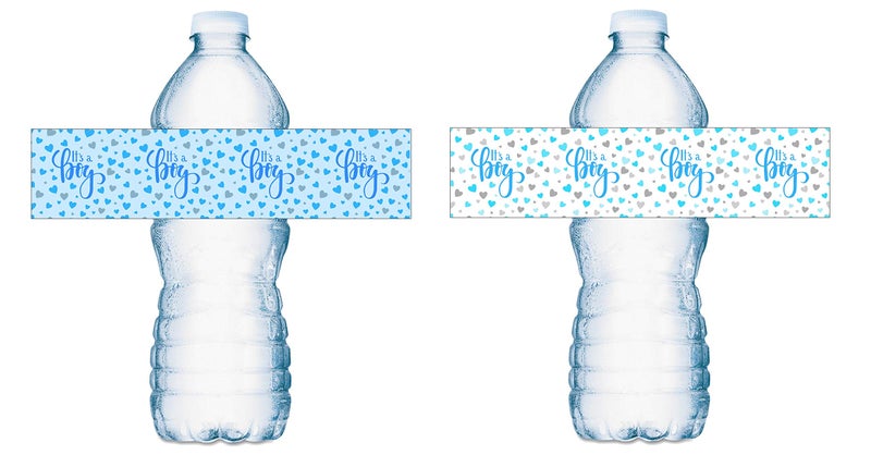 RokAPary 20 Its a Boy Water Bottle Labels Blue and White Baby Shower Party ; Waterproof Wrappers; Its a Boy Water Bottle Stickers Labels Decorations (10 Blue and 10 White). Made in USA - Image 3
